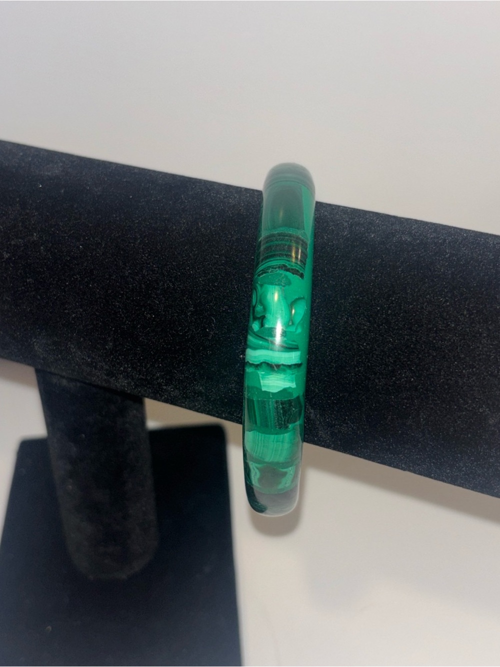 Green Faux Malachite Resin Bangle Bracelet Marbled Lucite Acrylic Vintage